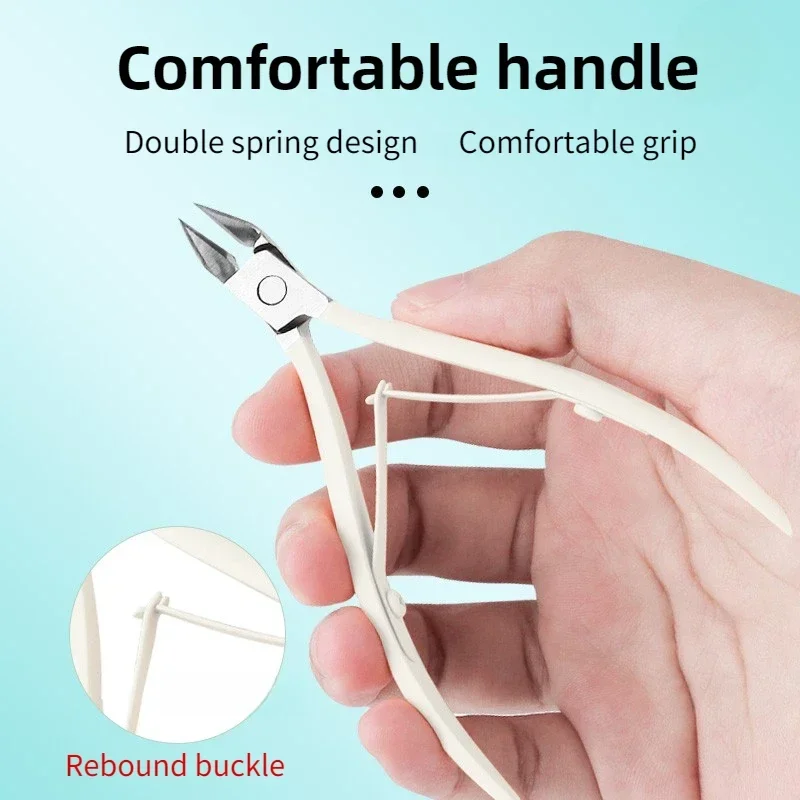 Tesoura de cutícula de aço inoxidável lâmina afiada durável sem ferrugem cortador de unhas profissional ferramenta de cuidados com as unhas