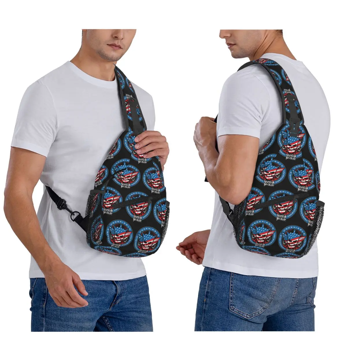 Cody Rhodes Mes Chest Bag Men Sling Crossbody Backpack Chest Bag Travel Hiking Daypack Shoulder Bag