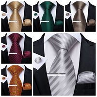 Floral Paisley 8cm Necktie Handkerchief Cufflinks Clip Black Pink Grey Floral Wedding Party Silk Ties for Men Gift