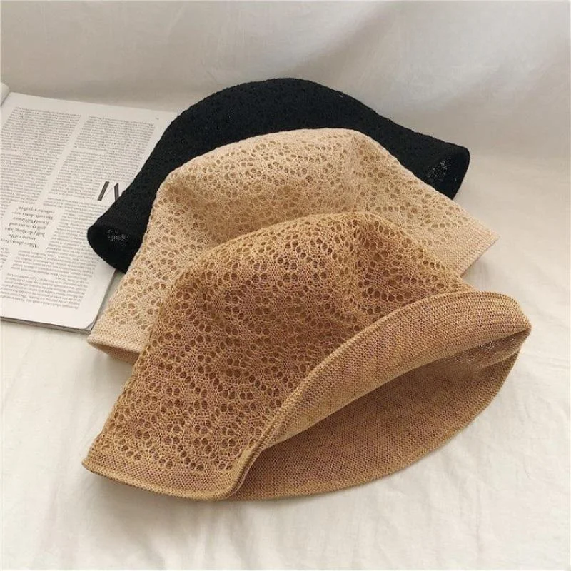 

Foldable Buet Hat Women's Spring Summer Autumn Breathable Sun Protection Outdoor Travel Hat Trendy Hollow out Design