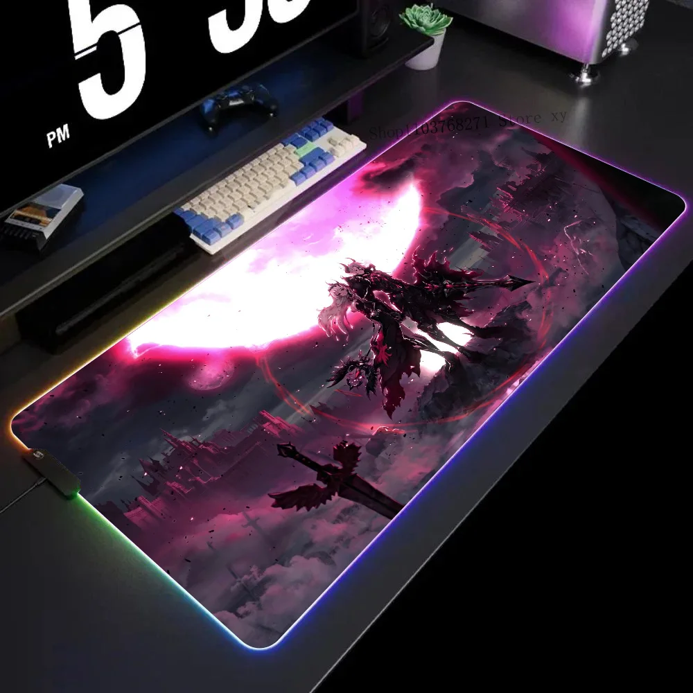 Kings Raid Pandemonium Mousepad XXL RGB Gaming Mouse Pads HD Black Gamer Accessories Large LED