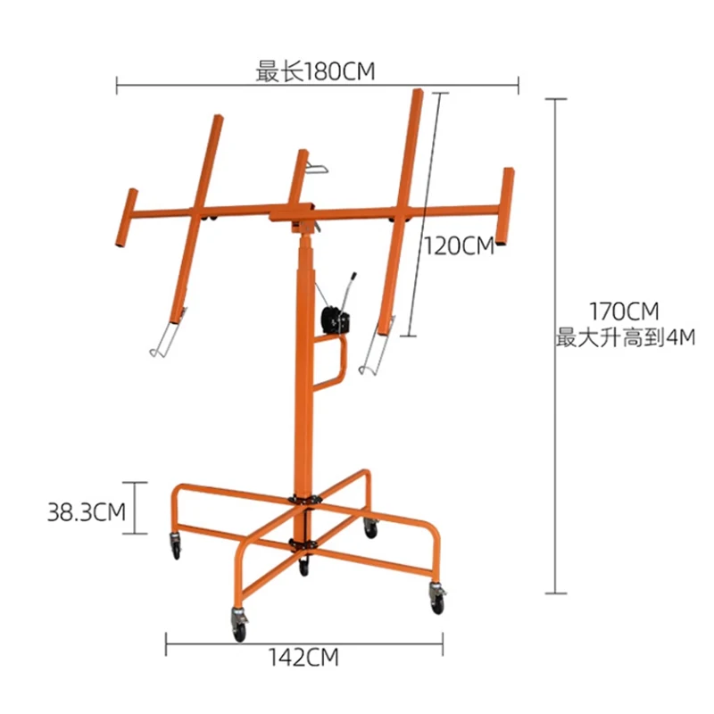 Gypsum board lift Heavy Duty Drywall Lift Drywall Ceiling Hoist The Lifting Machine 80KG Load