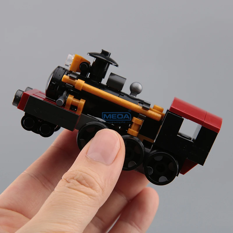 Mini Retro Steam Train Locomotive Model Building Blocks Toys Industrial Revolution City Steampunk Era Bricks Children's Day Gift