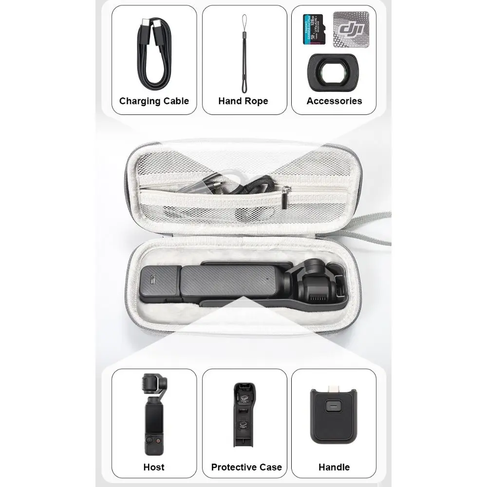 حقيبة تخزين كاميرا Vlog المحمولة لـ DJI Osmo Pocket 3 حقيبة حمل غطاء حماية للسفر منظم مقاوم للصدمات