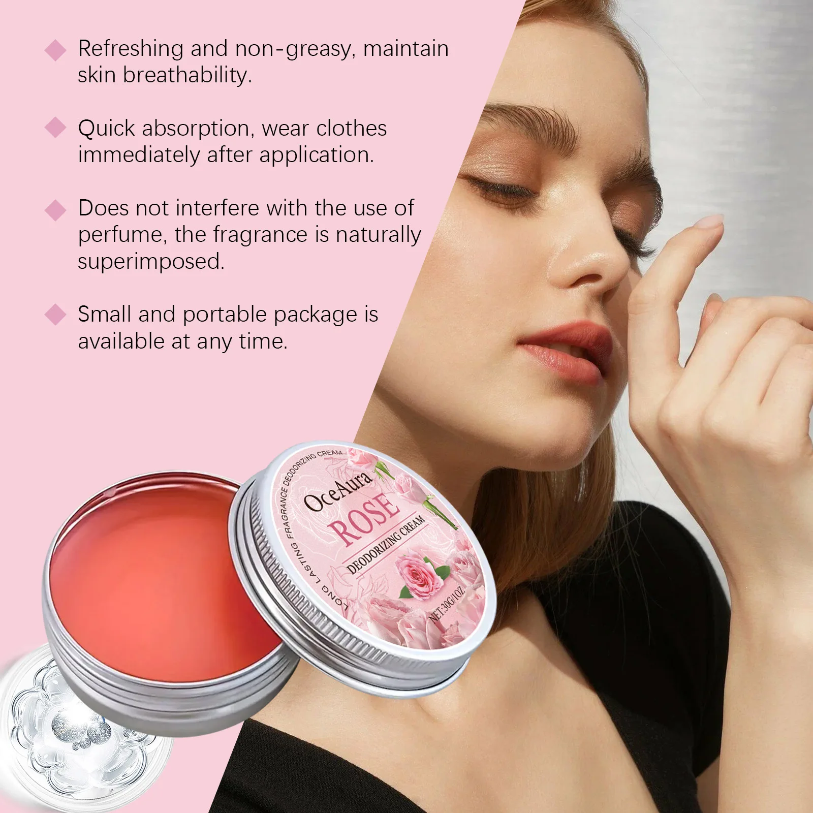 كريم الجسم مزيل العرق الوردي يزيل الرائحة ويقلل التعرق ويحيد رائحة الإبط ورائحة دائمة كريم عطر منعش ساحر #5