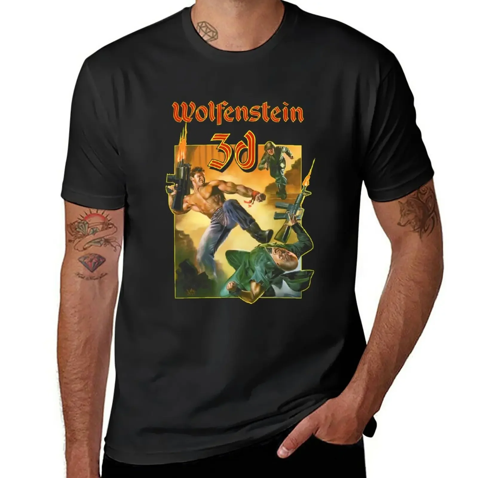 Wolfens tein 3d, Design T-Shirt Sommer Tops Jungen Weiß Kawaii Kleidung Männer T-Shirts