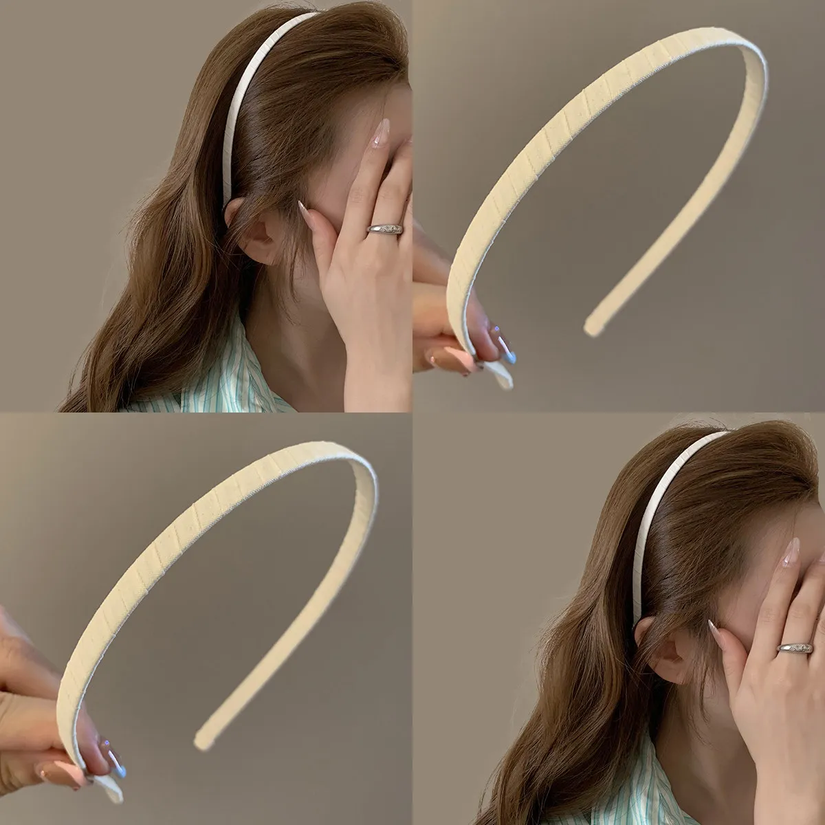 faixa-de-cabelo-de-tecido-branco-estilo-coreano-dongdaemun-versatil-com-toque-sofisticado-presilha-para-lavar-o-rosto-acessorio-de-cabelo-moderno