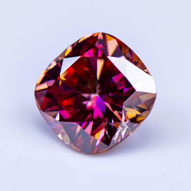 Moissanite Stone Watermelon Red Color Cushion Cut Gemstone Lab Grow Diamond For Charms Woman Jewelry Making With GRA Certificate