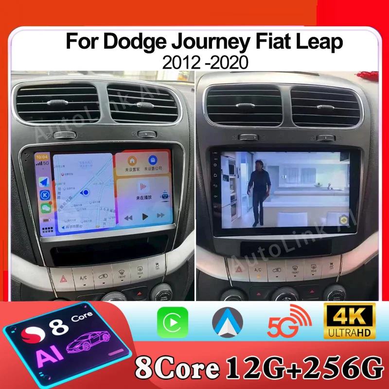 Android 15 Car Radio For Dodge Journey Fiat Leap 2012 -2020 Multimedia Video Player Touch Screen Wireless Android Auto 4G Head