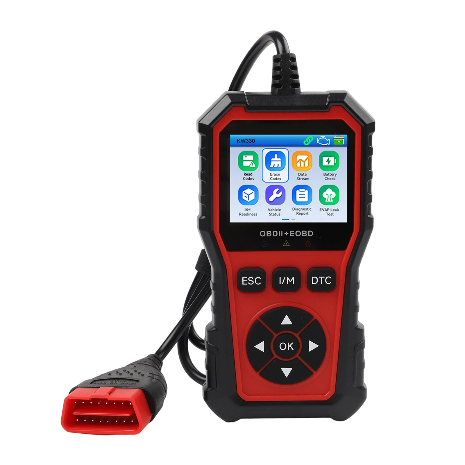 KW330 Automotive Scanner with for type-c Connectivity for Firmware Updates and Data Export Reads Battery Voltage and Sensor