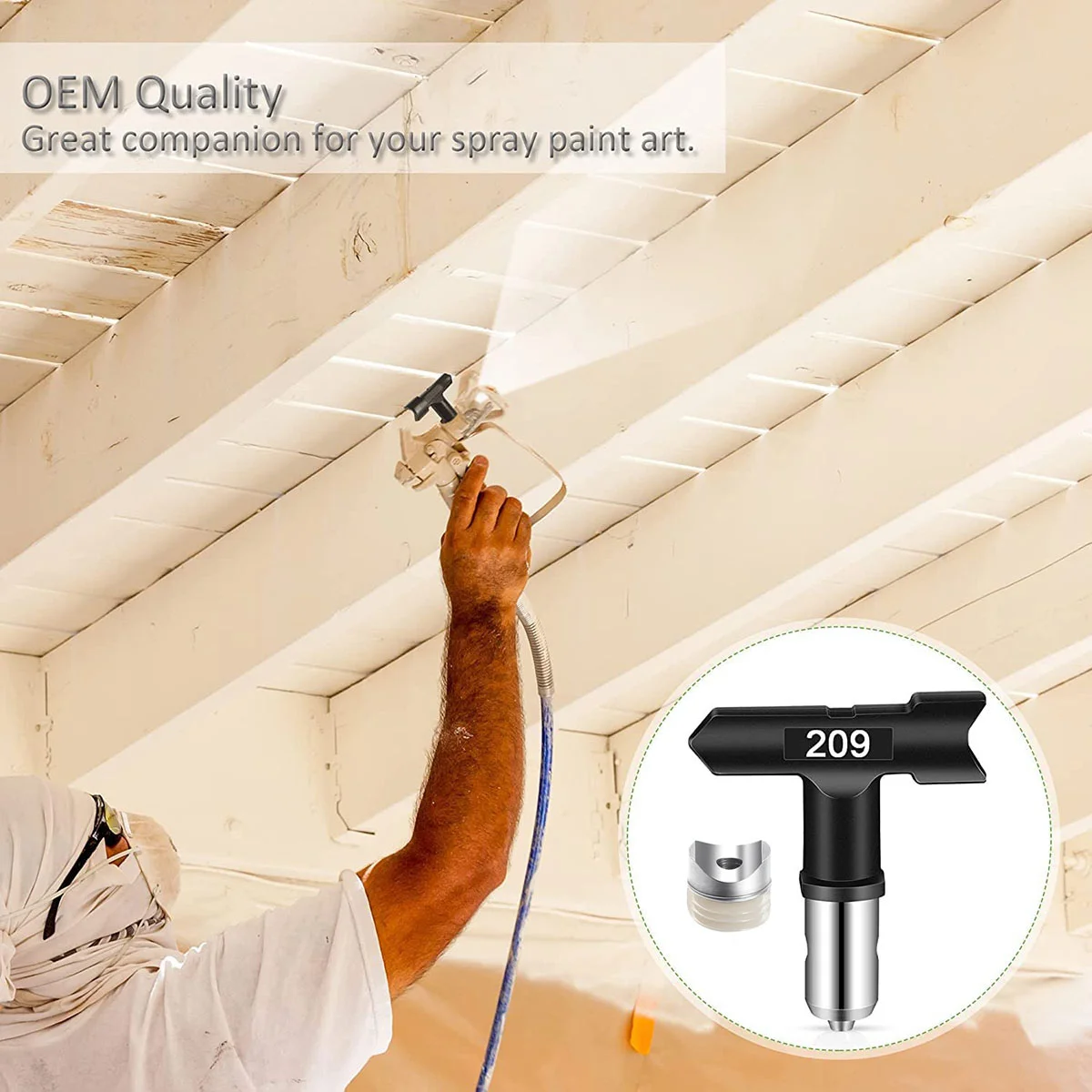 6 наконечников для распылителя, двусторонний наконечник для распылителя без воздуха, черные наконечники для распылителя краски без воздуха (209 211 313 415 517 623)