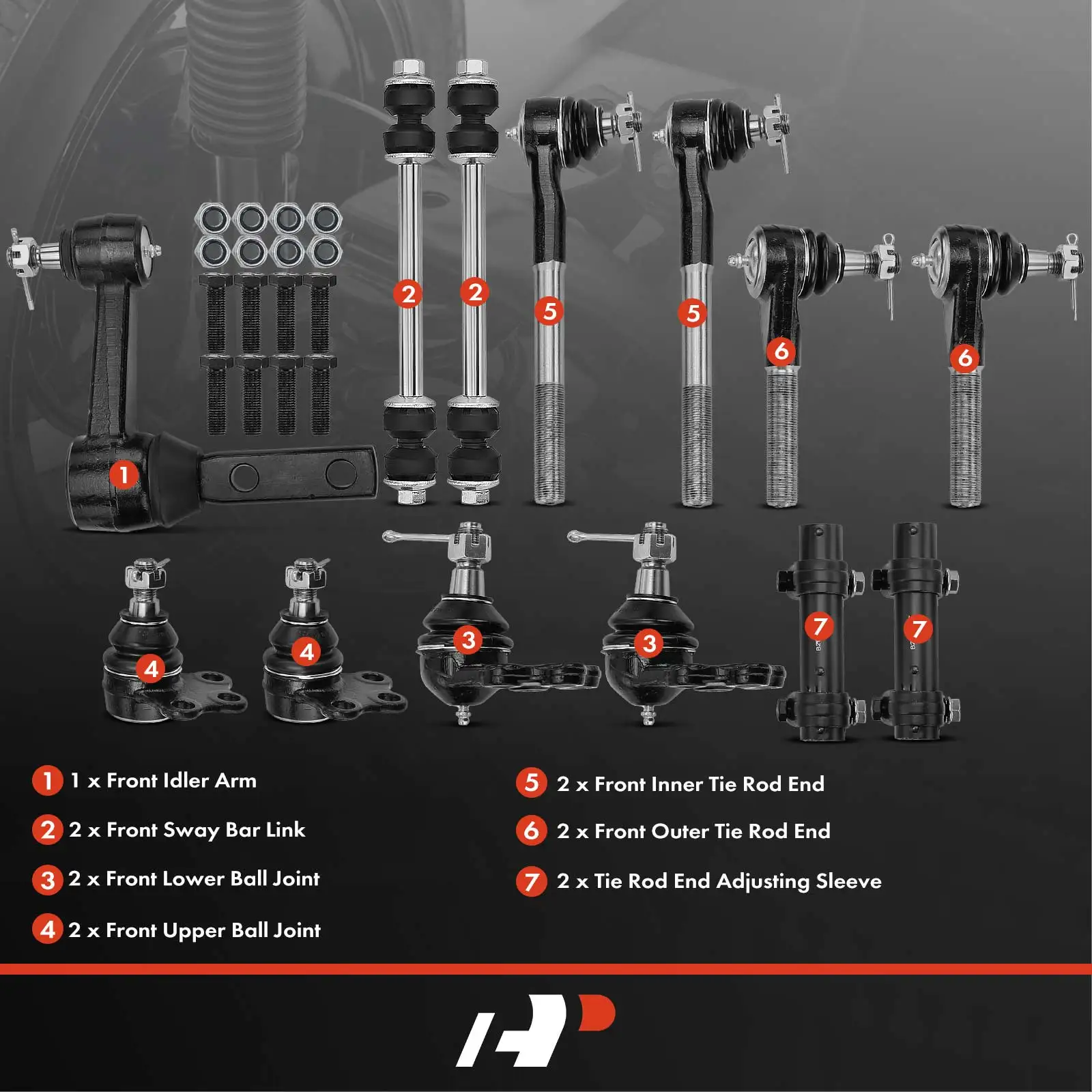 A-Premium 13x Idler Arm Front Stabilizer Bar End Link Tie Rod End for Dodge Ram 1500 2000-2001