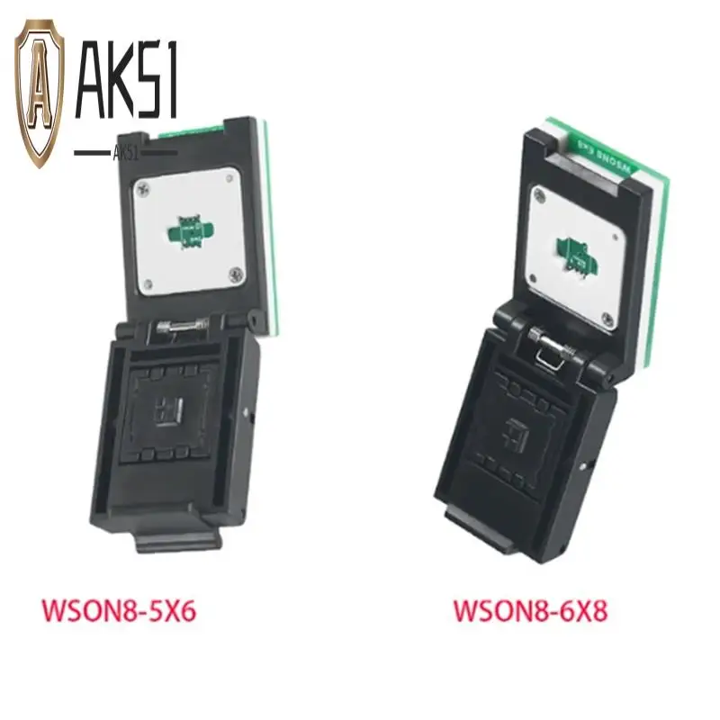 

AK51-QFN8 WSON8 DFN8 5X6/6X8 Универсальный адаптер с разъемом IC для SPI NAND NOR Flash MLF8 MLP8 SON8 с высококачественным пружинным зондом