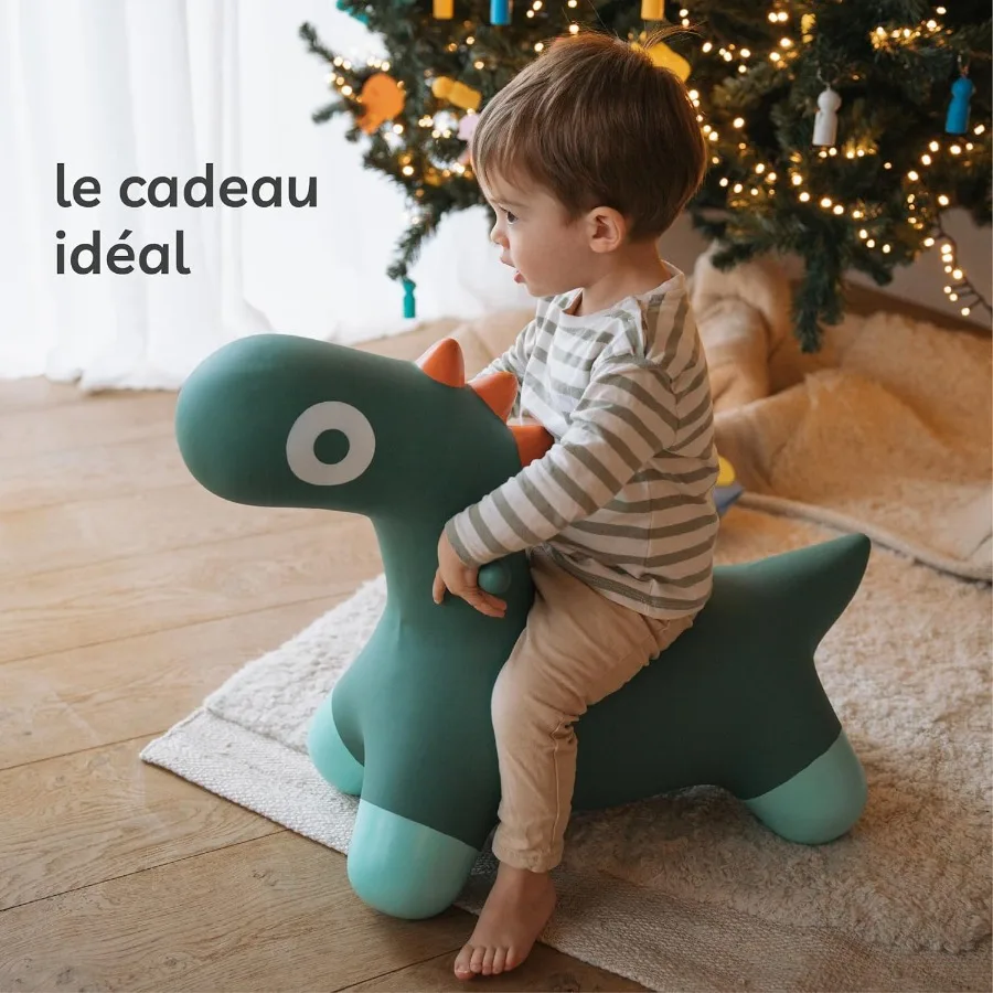 Hoppi Dino Springen Opblaasbaar Speelgoed Tuin Groen voor 18 maanden Buiten Binnen Gebruik met Pomp Cadeau Ontwerp