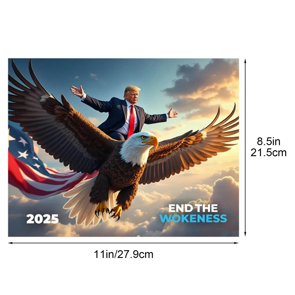 تقويم ترامب 2025، تقويم حائط مضحك معلق، وسادات ملاحظات مخططة التقويم الشهري