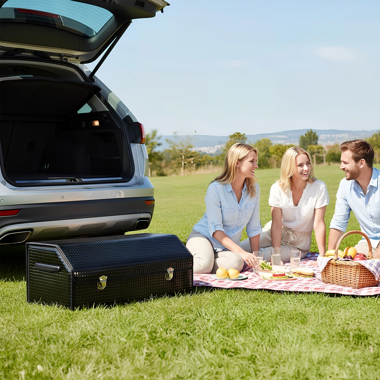 

Органайзеры и системы хранения для автомобилей: для внедорожников и седанов, большой органайзер для багажника, контейнеры для инструментов и аксессуаров, 25.98x11.81x11.81 дюймов