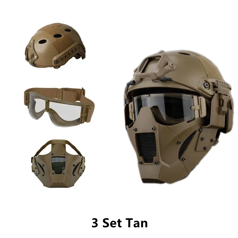 Iron Warrior Mask with Fast Helmet and Goggles Airsoft Hunting Motorcycle Paintball Cosplay Protect Gear