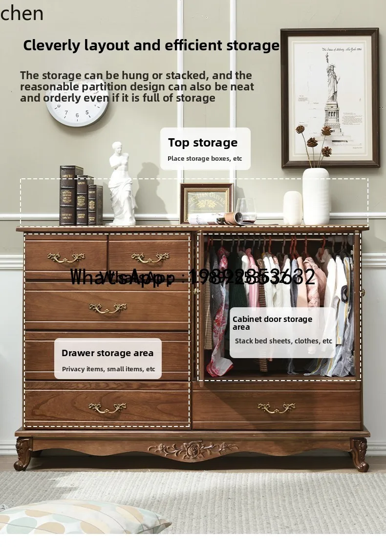 

CC five-bucket solid wood living room storage cabinet simple modern bedroom wall locker home decoration accessories
