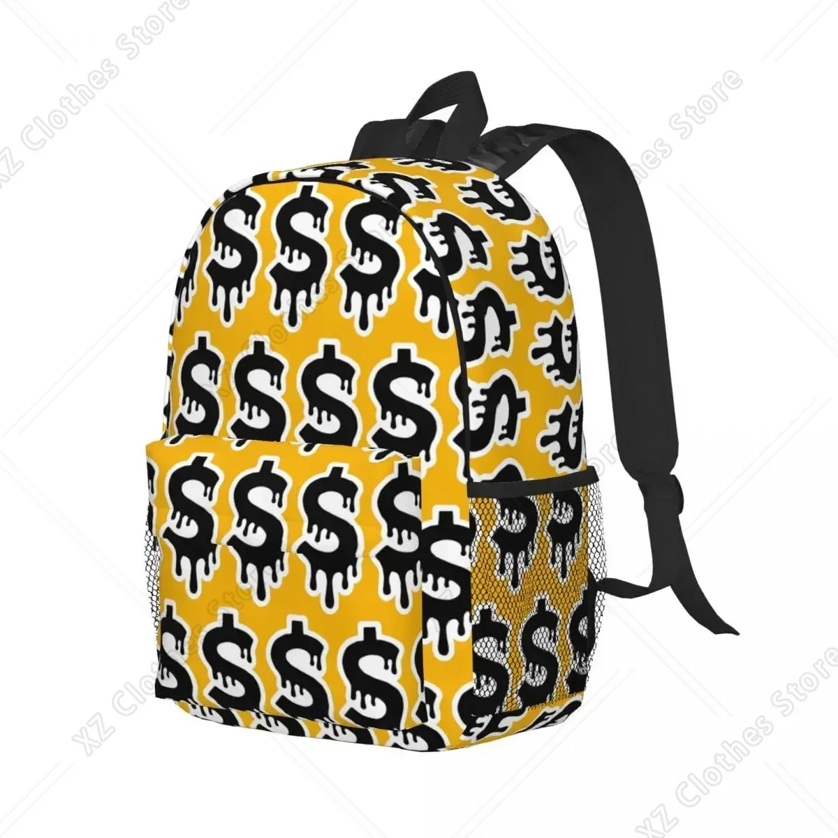 Dollar Sign Drip Backpack Student Boys Girls BookBag Kids School Bag Laptop Shoulder Bags for Men Women