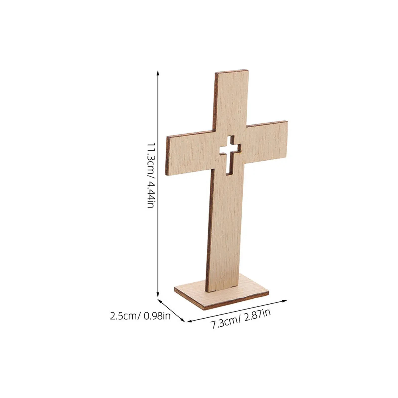 18Pcs Wooden Cross Centerpiece Set Handcrafted Unfinished Standing Cross Cutouts for Christening First Communion Baptism