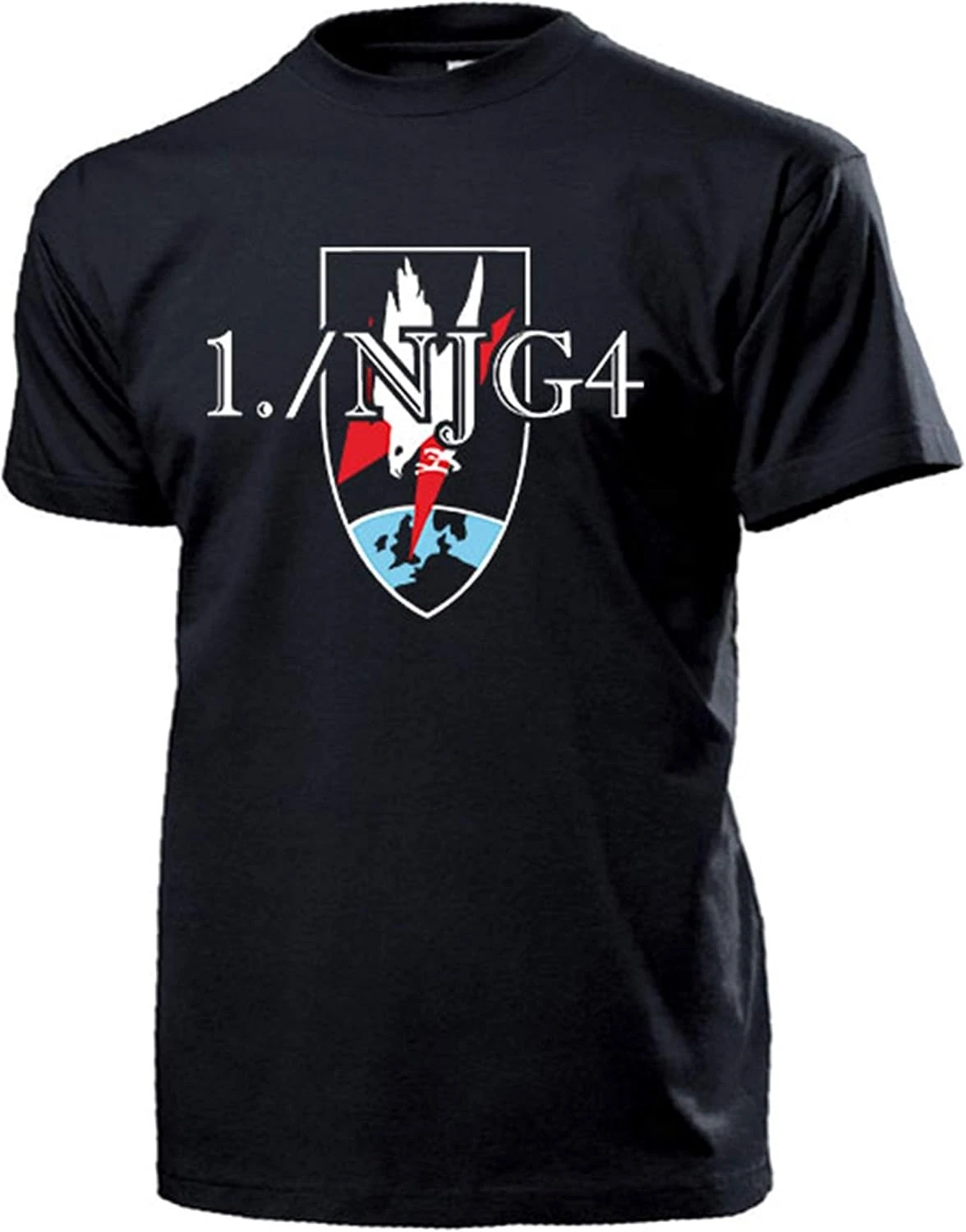 

The first night shooting squadron 4 air force WWII WH line badge -100% cotton summer O-neck short-sleeved printed T-shirt.