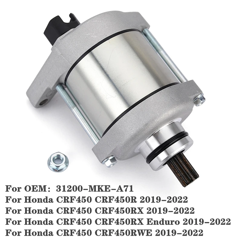 

Starter Motor for Honda CRF450 CRF450R CRF450RX 2019 2020 2021 2022 CRF 450 450RX Enduro CRF450RWE 31200-MKE-A71 Motorcycle