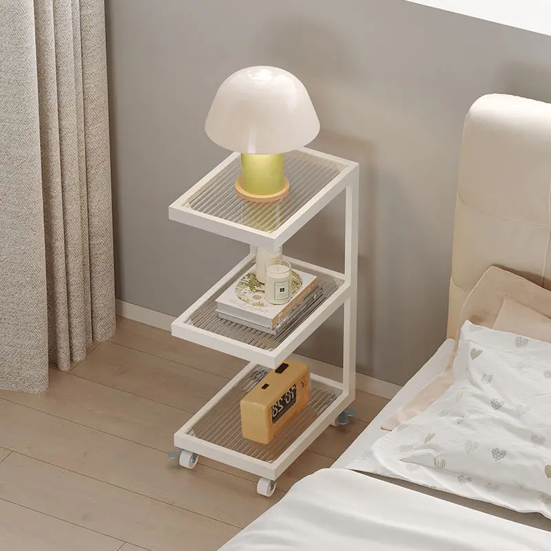 

Cream wind bedside table replaces small mini ultra-narrow crevice rack modern simple bedroom bedside cabinet