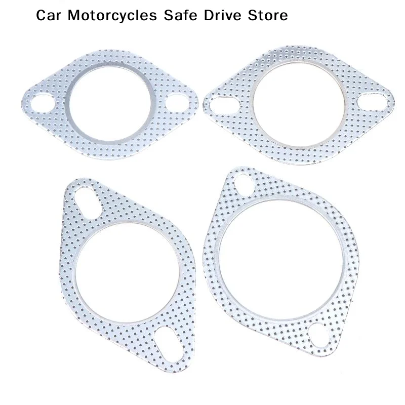 【M】1Pc Car Exhaust Downpipe Flange Gasket 51/55/60/63/70/76MM Exhaust Pipe Intakes Tube Gasket Universal Two Holes