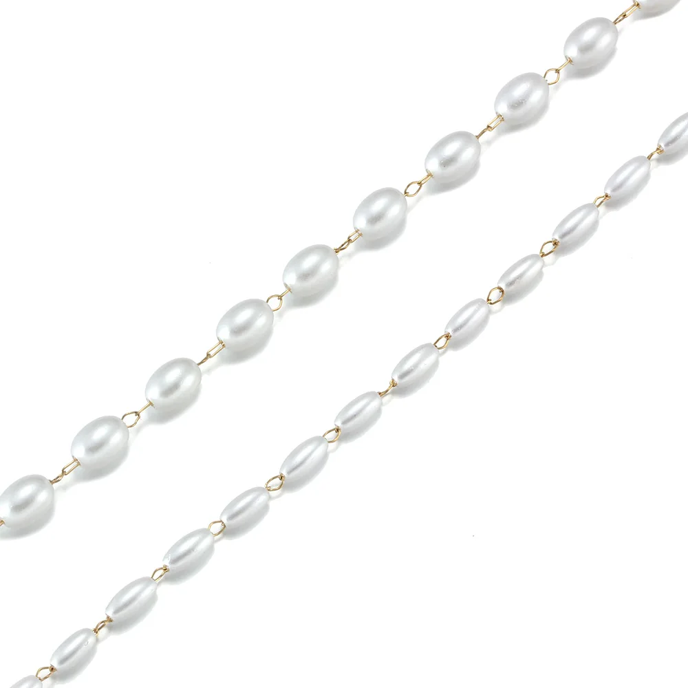 

1-2 Meter/Lot Stainless Steel Simulated Pearl Chains jewellery Making Supplies For DIY Necklace Bracelet Jewelry Accessories