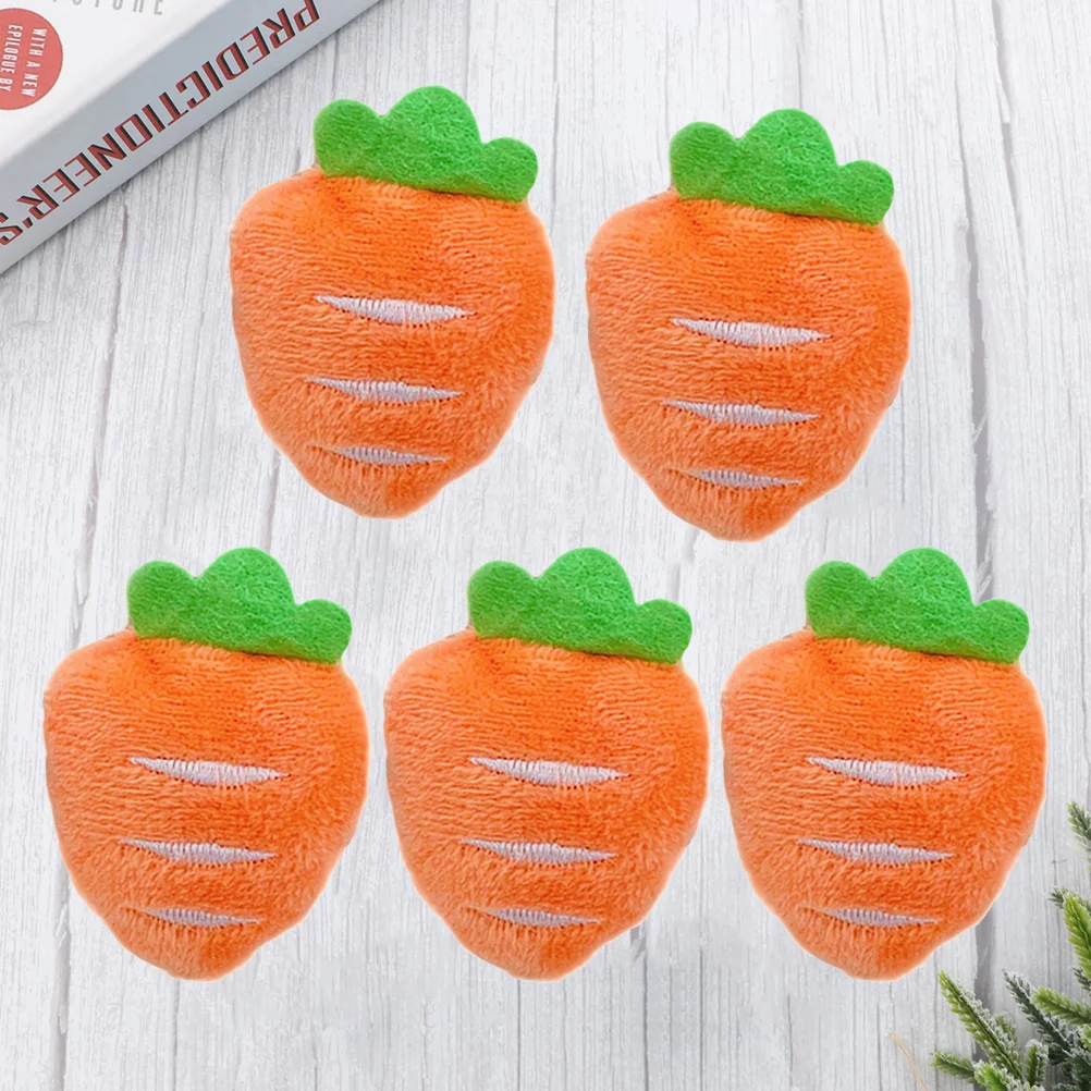 5 Pcs Girls' Brooch Woman Tie Women's Badge Mini Plush Carrot Clothing Decoration