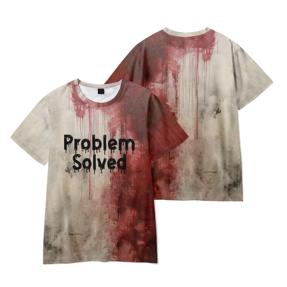 I\'M Fine Bloody tShirt Problem Solved  T Shirt Short Sleeve crewneck tshirt men/women trendy hip hop  Top