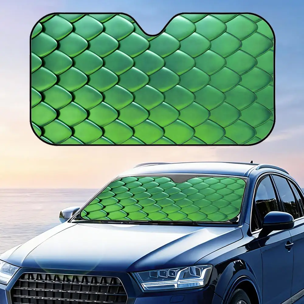 Snake Scale Sun Visor Reusable Aluminum Foil Windshield UV Protection Heat Insulation Cover Foldable Sun Visor Shade