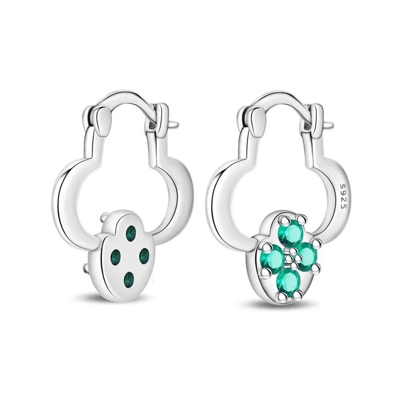 

New 925 Sterling Silver Lucky Clover Women Earrings Brilliant Wedding Engagement Star Earrings Jewelry Gift