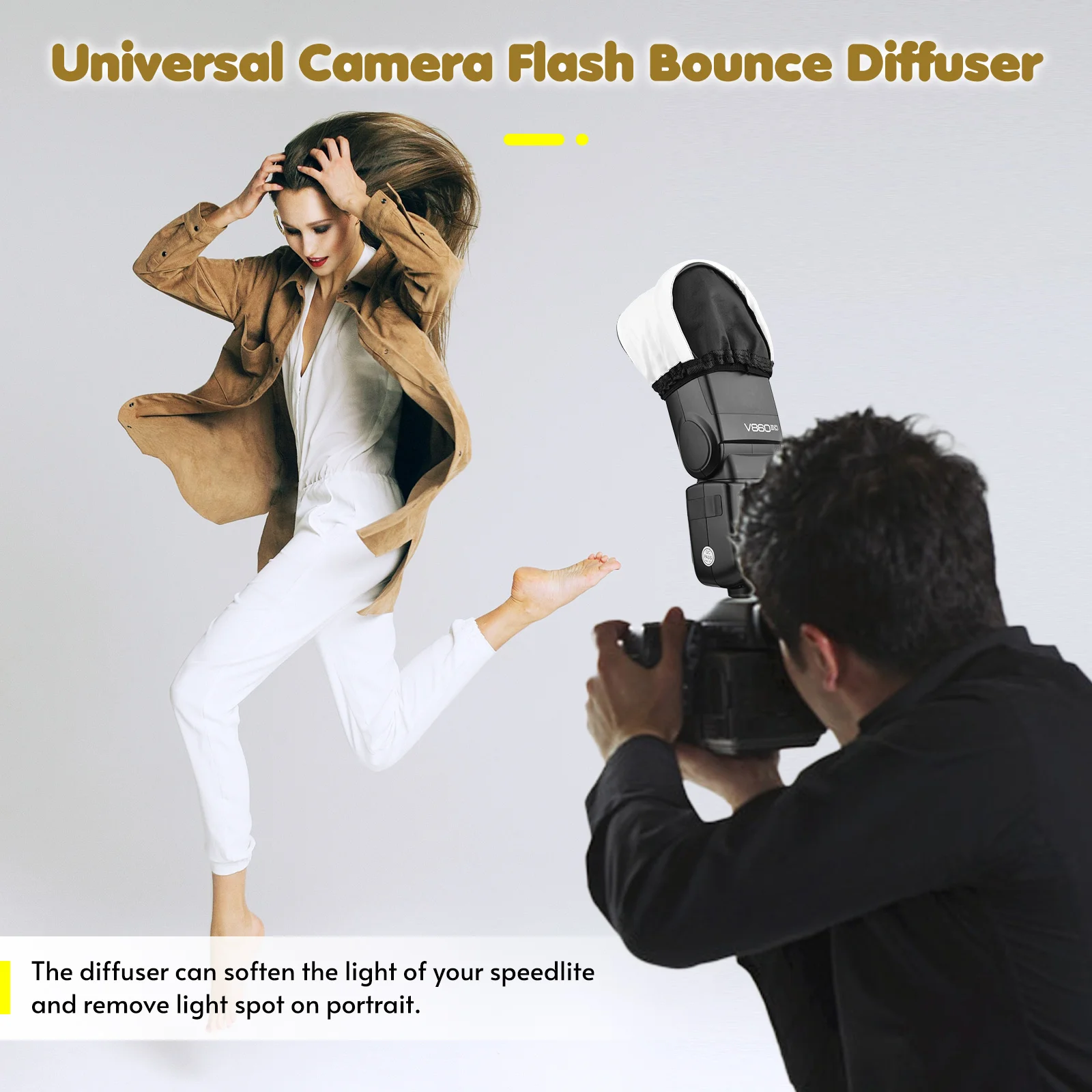 Camera Flash Bounce Diffuser Universal Speedlite Softbox Replacement for Canon Nikon Sony Godox Yongnuo on-Camera Flash