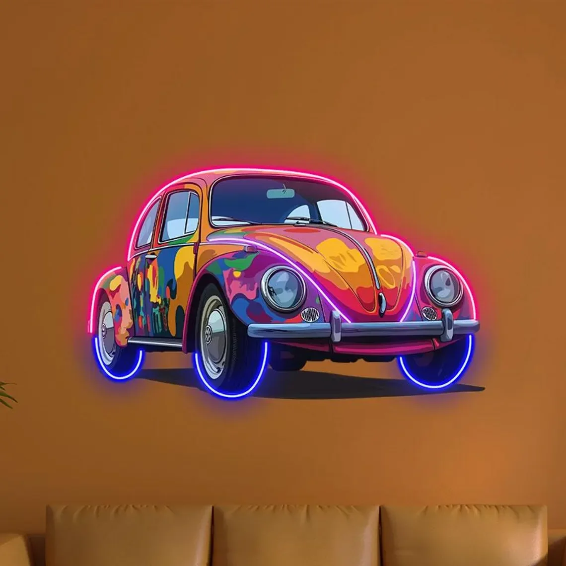 

Retro Car Neon Sign, Cool Wall Decor for Living Room Bedroom Personalized Gift for Car Lover Birthday Gift