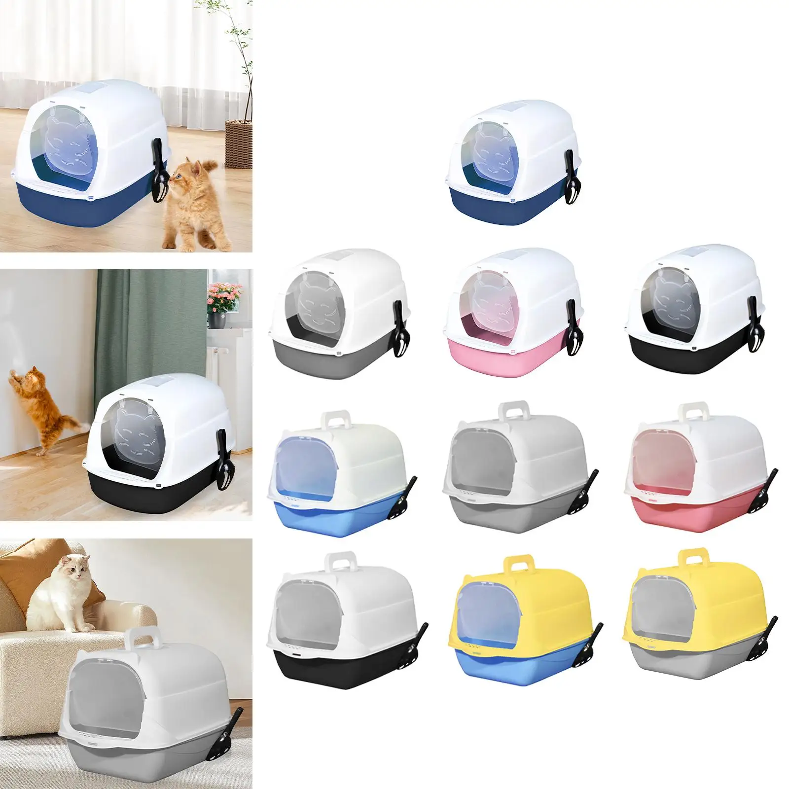 Bandeja sanitaria WC para gato con tapa y puerta - imagen 3