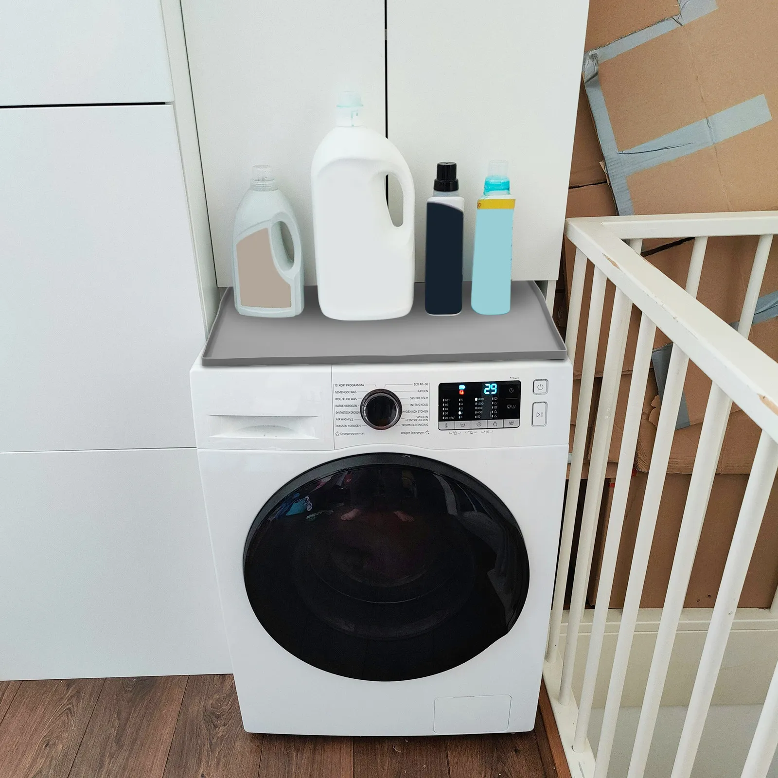 

Silicone Washer Top Protector Mat for Washing Machine and Dryer Top Cover Non-Slip Cushion Laundry Room Essential Washable Pad