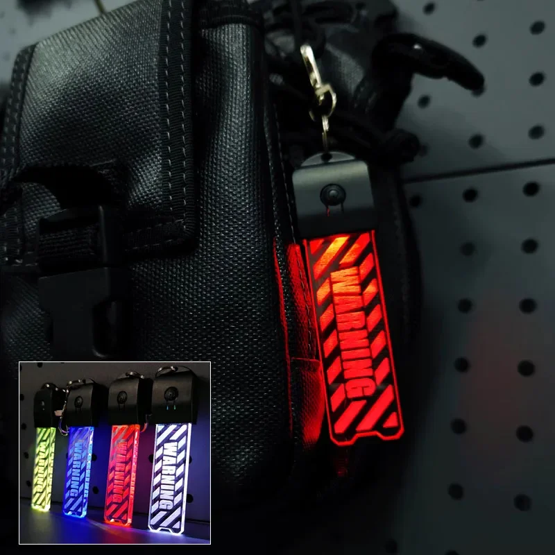 Tactical Warning Flashing LED Light Variable Color Charging Keychain Portable Outdoor Light Strip Safety Warning Lamp