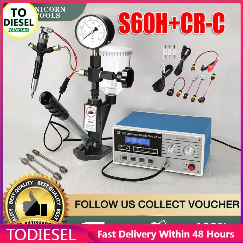 TODIESEL CR-C Multifunction Diesel Common Rail Injector Tester + S60H Nozzle Validator,Common Rail Injector Tester Tool——（1 Set）