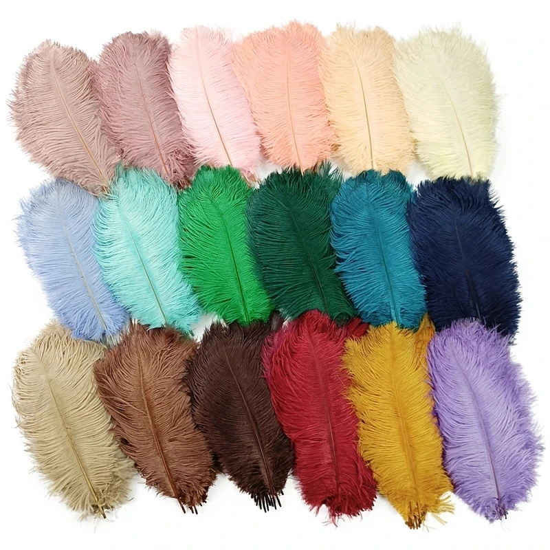 100Pcs/Lot Colored Ostrich Feathers for Crafts Wedding Decoration Handicraft Accessories Table Centerpieces Carnival  Decor