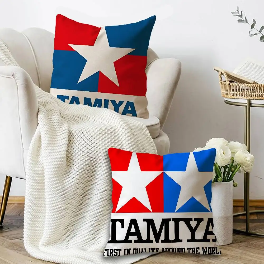T-Tamiya Logo 45*45cm Cushion Cover Pillow Cover Decor Pillowcase Home Pillowcase for Couch Pillow