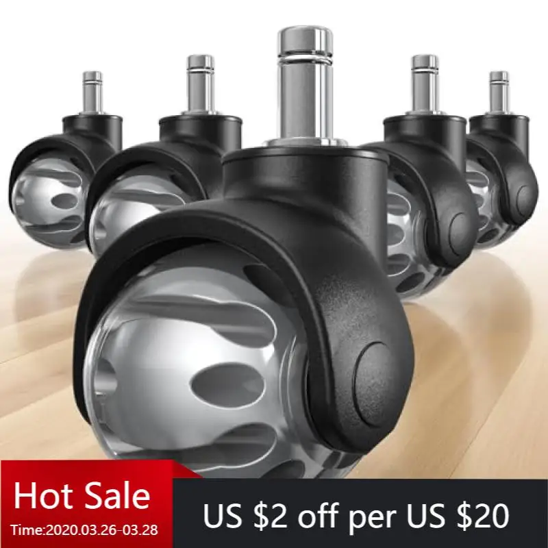 

5 Pcs Gray Office Chair Caster Wheels Replacement, Heavy Duty Quiet Rolling Casters For Computer Desk Gaming Chair & Furniture