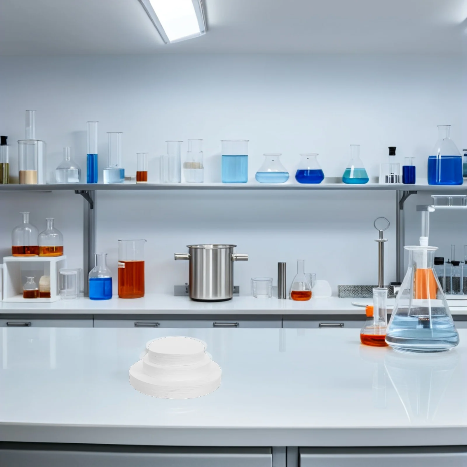 

300 Pcs Qualitative Filter Paper Industrial Funnel Round Chemical Testing Analysis