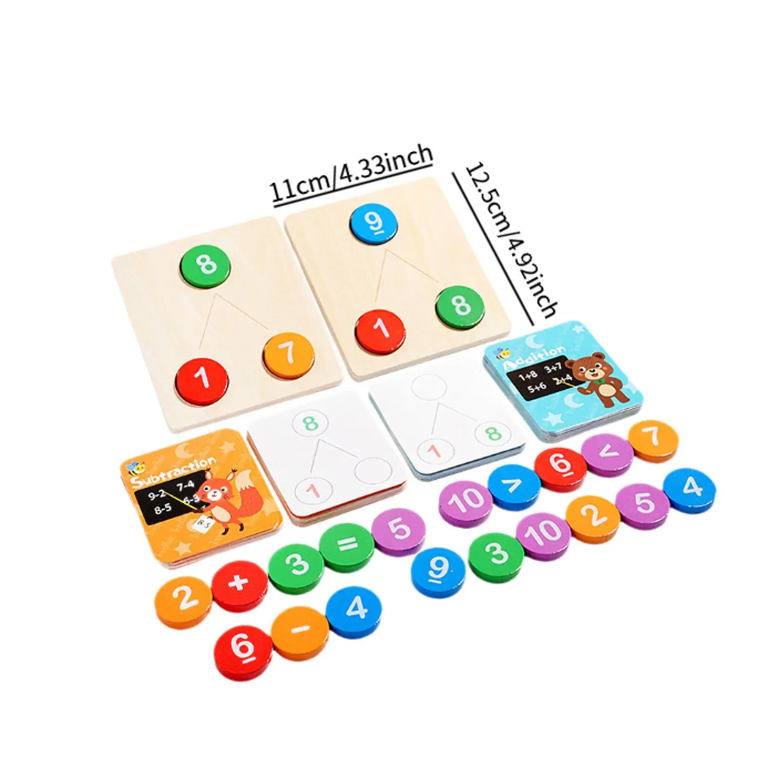 Zählen von Holzspielzeug, mathematische Manipulationen, Zahlen, Arithmetik, Lernen für Kinder im Alter von 3, 4, 5, 6 7, Kleinkinder, Kinder, Urlaubsgeschenke