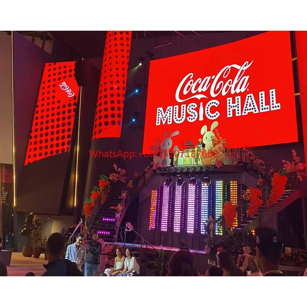 Écran d'affichage vidéo LED RVB, fond de scène intérieur, 3.91mm, 4.81mm, 500x500mm, location de documents complets