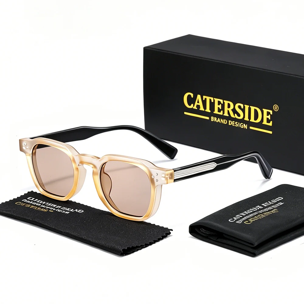 CATERSIDE Neue Vintage Herren-Sonnenbrille Hochwertige Quadratische Sonnenbrille Damen Outdoor Reise Strand Sommer Mode-Brille UV400 – Detail 17