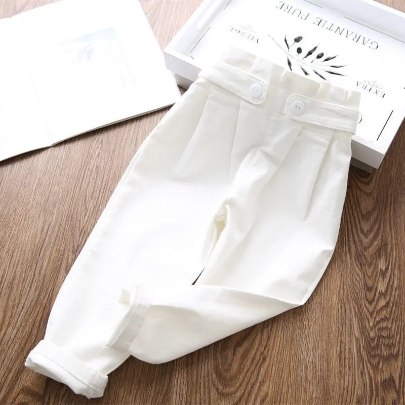 Girls Pants Spring and Autumn Children's Baby Elastic Trousers Thin Section Girls Cotton Casual Pants