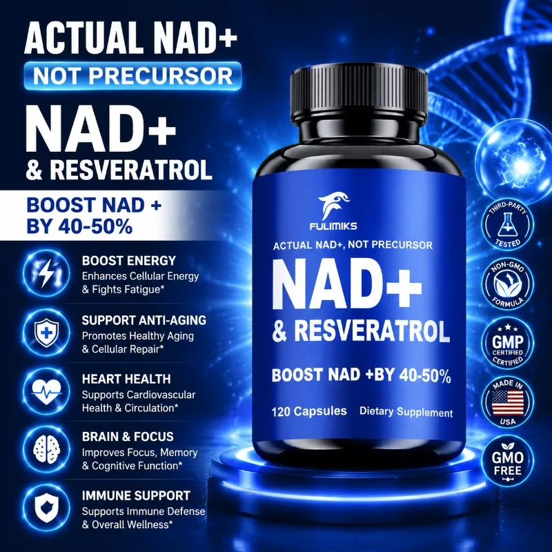 Daily NAD+ Resveratrol Dietary Supplement, with TMG & Vitamin, Support Skin, Heart Health, Immune, Sleep System for Men & Wmen