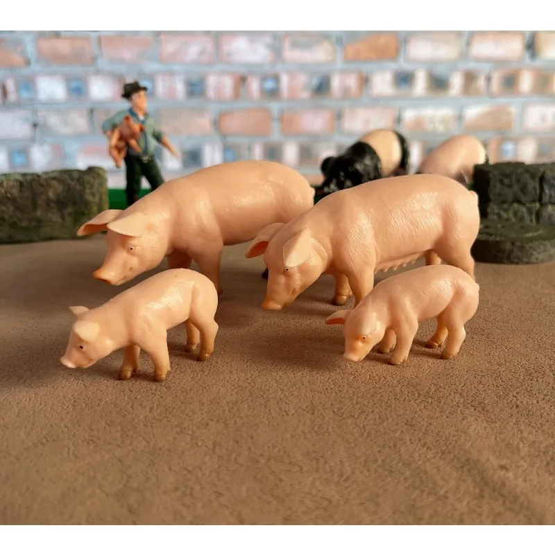 Emulation Miniature Small Animal Mother Pig Little Pig Micro Landscape Sand Table Prop Decoration Ornament Model