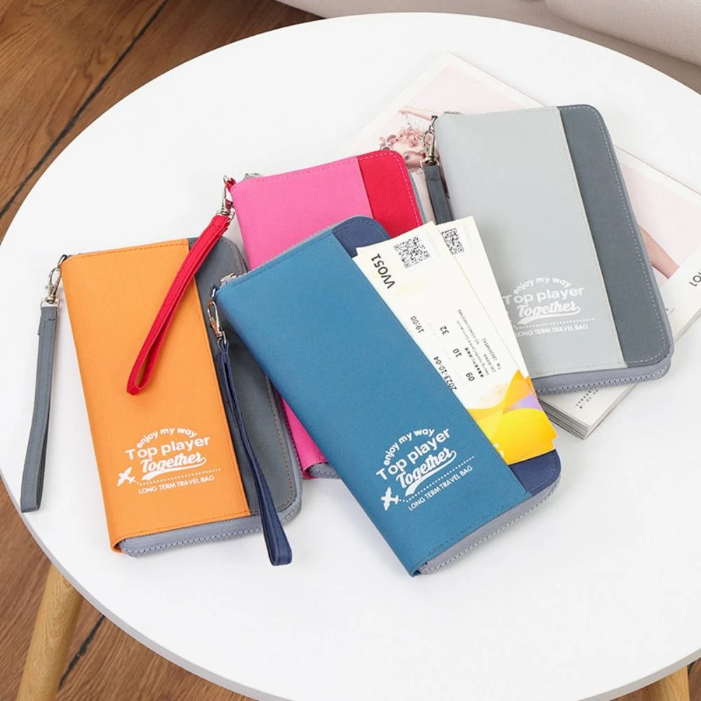 Bolsa multifunción para pasaporte RFID, tela Oxford, antirrobo, tarjetero para tarjetas de identificación, billetera de viaje impermeable con cremallera, Unisex